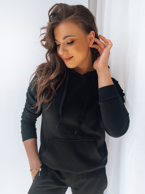 Damen Kapuzenpullover BASIC Schwarz Dstreet BY0158z