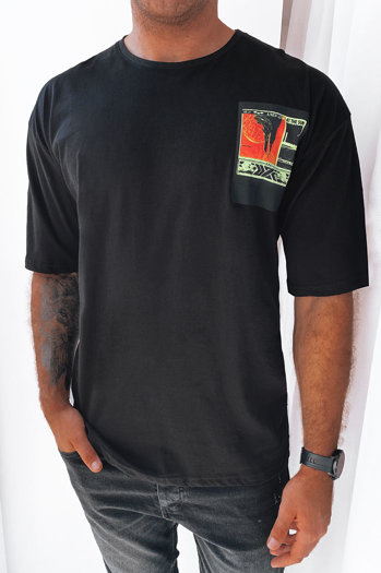 Herren T-shirt mit Aufdruck Schwarz Dstreet RX5304