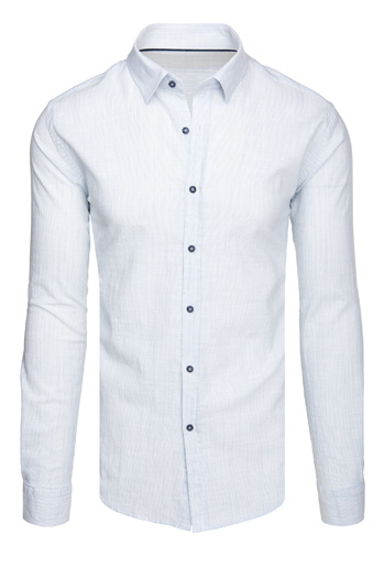 Herren Langarmhemd fein gestreift weiß Dstreet DX2656