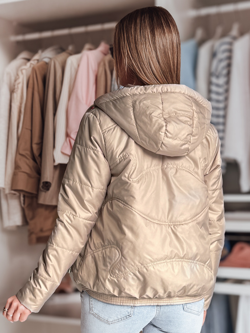 Damen Übergangs-Steppjacke mit Kapuze NIVESSO beige Dstreet TY4858