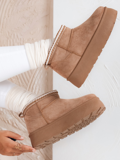 Damen Plateau-Schneestiefel beige Dstreet ZY1054