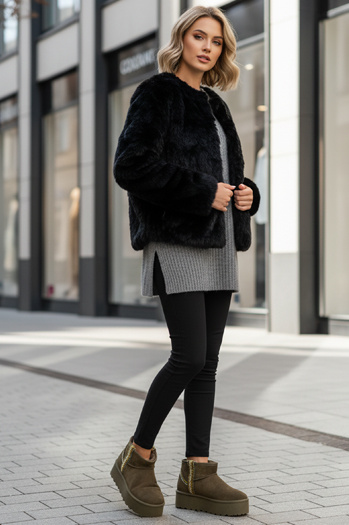 Damen Wildleder grün Schnee Stiefel Dstreet ZY1295