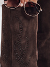 Braune Damenstiefel aus Wildleder Dstreet ZY1171