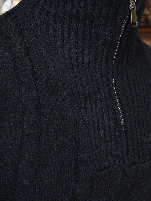 Herren Pullover mit Stehkragen navy blau Dstreet WX2326