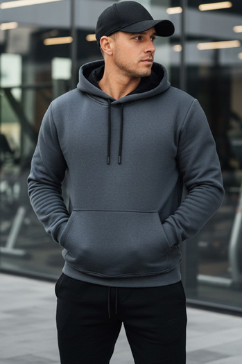 Herren Basic Hoodie dunkelgrau Dstreet BX5863