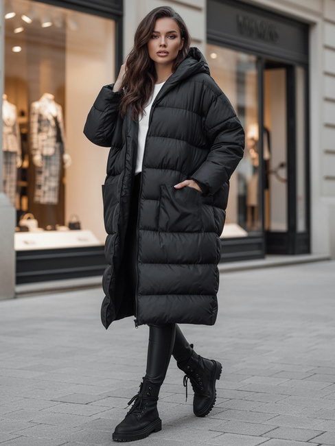 Damen Oversize Winterjacke mit Kapuze ANNIKA schwarz Dstreet TY4541z