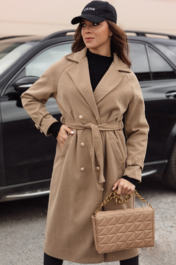 Damenmantel in Übergröße CAMELLYN lang camel Dstreet NY0743