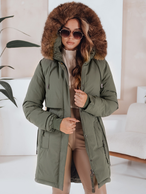 Damen Winter Parka Jacke mit Kapuze grün Dstreet TY5081