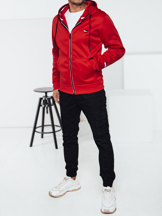 Herren Kapuzenpulli mit Reißverschluss rot Dstreet BX5857