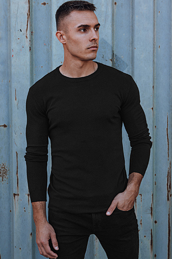 Klassischer schwarzer Herren-Pullover Dstreet WX2226