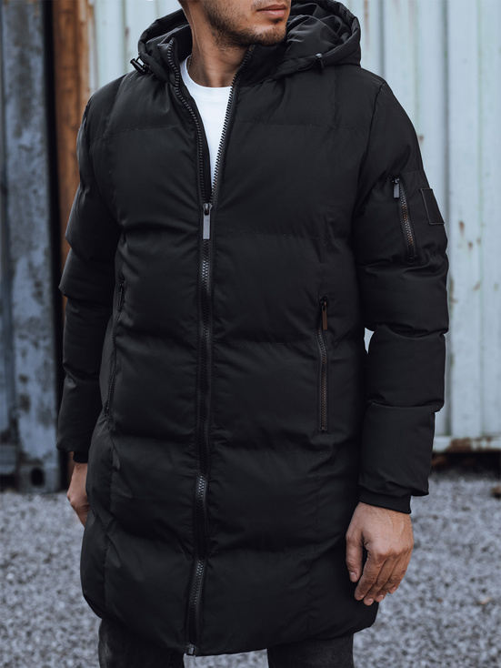 Herren Steppwinterjacke mit Kapuze schwarz Dstreet TX4923