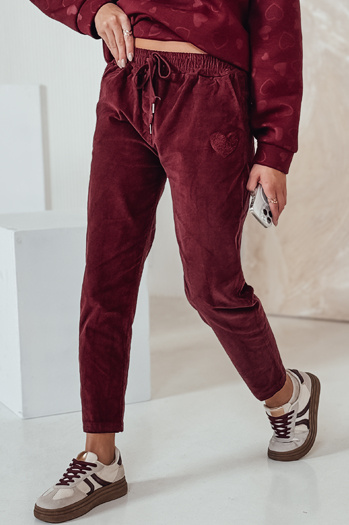 Damen Freizeithose in Einheitsgröße VELVITO Cord burgunderrot Dstreet UY2287