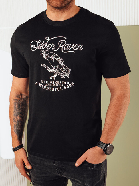 Herren T-shirt mit Aufdruck Farbe Schwarz DSTREET RX5363