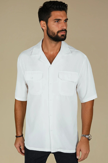 Herren Kurzarmhemd weiß Dstreet KX1086