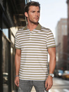 Grün gestreiftes Herren-Polohemd Dstreet PX0640