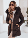 Damen Steppjacke mit Fell braun Dstreet TY5222