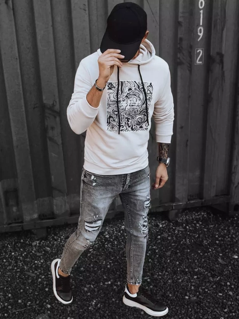 Herren Kapuzenpullover Farbe Ecru DSTREET BX5469
