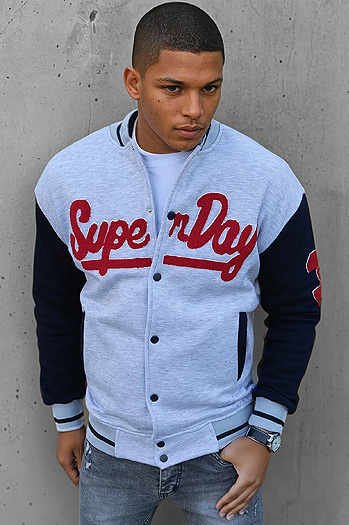 Graues Herren Sweatshirt mit Reißverschluss Dstreet BX5446