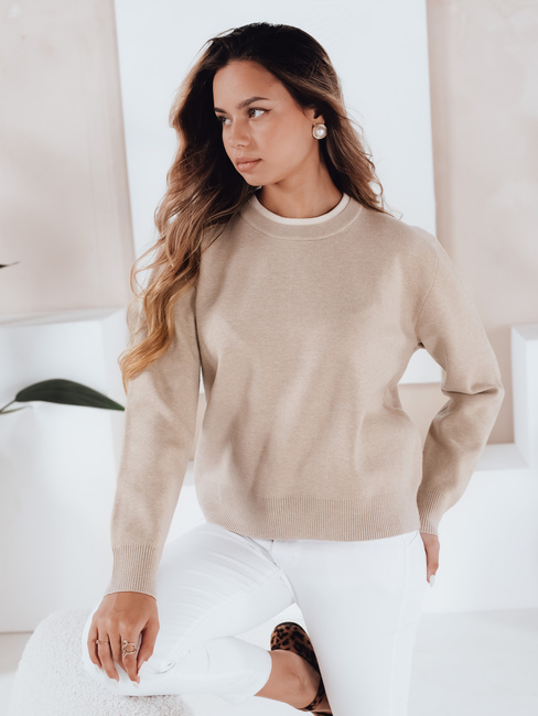 Damen Basic-Pullover DARMILA beige Dstreet MY2507