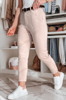 Damen Slim Fit Hose mit Gürtel TAIRONIK rosa Dstreet UY2548