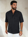 Herren Kurzarmhemd schwarz Dstreet KX1080