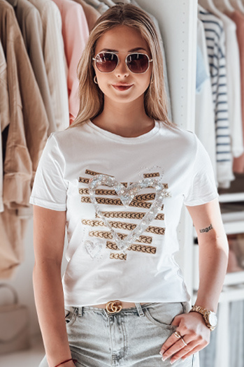 Damen Herz T-shirt MARISS weiß Dstreet RY2739
