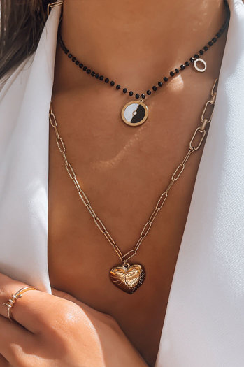 Damen Halskette SAHARUN Farbe Schwarz DSTREET IY0064