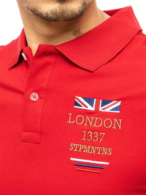 Herren Poloshirt mit Stickerei Rot Dstreet PX0432