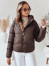 Kurze Damen GLAMVO Daunenjacke mit Kapuze braun Dstreet TY4951