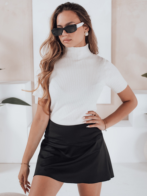 Kurzarm-Pullover mit Rippenstruktur GIRLGLORY weiß Dstreet MY2550