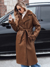 Damen Wintermantel CHICFROST lang braun Leder Dstreet TY4992