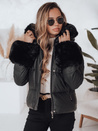 Damen Winterjacke YOUWARM kurz gesteppt mit Fell schwarz Dstreet TY5006