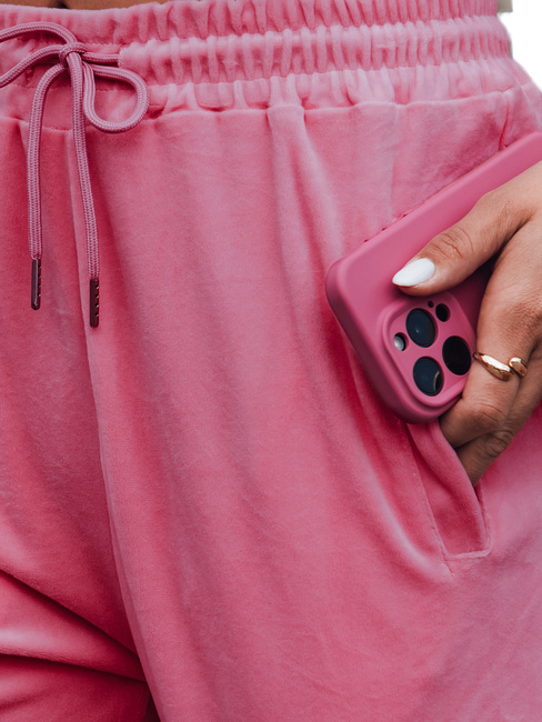 Damen Jogginghose Velours rosa Dstreet UY2839