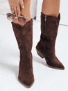 Damen Wildleder Cowboystiefel braun Dstreet ZY1160