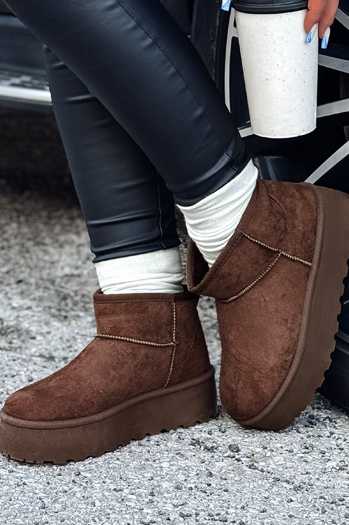 Damen ALPIKA Stiefel mit hoher Sohle braun Dstreet ZY0563