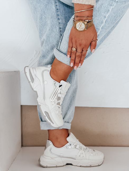 Damen weiße Turnschuhe Dstreet ZY1017
