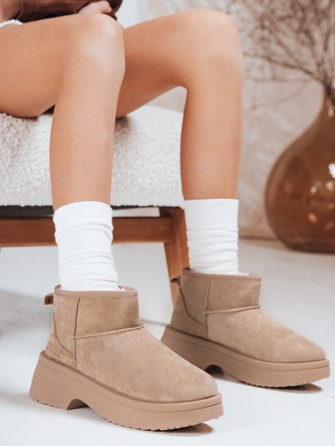 Damen Schneestiefel auf dicker Sohle beige Dstreet ZY1289