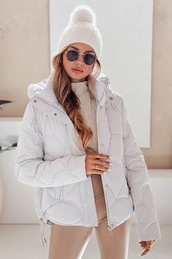 Damen Winterjacke LOVEWARM kurz gesteppt mit Kapuze weiß Dstreet TY5042