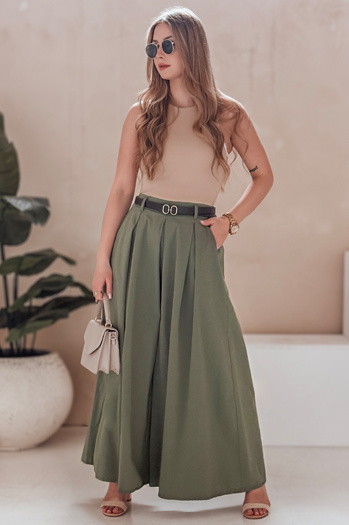 FLOWES khaki gestreifte Rock-Hose Dstreet UY2593