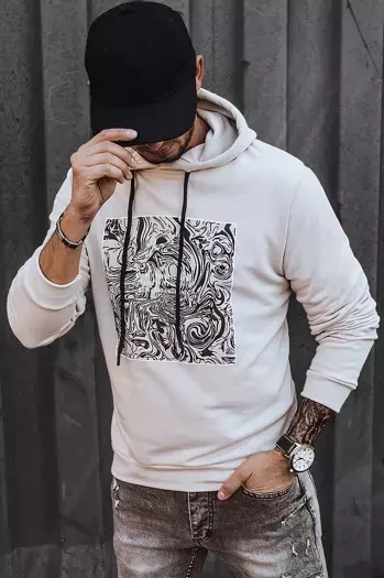 Herren Kapuzenpullover Farbe Ecru DSTREET BX5469