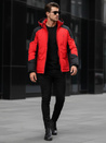 Herren Winterjacke mit Kapuze rot Dstreet TX5121