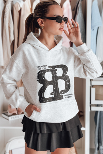 Damen-Kapuzenpullover in Übergröße LITESSO grau Dstreet BY1412