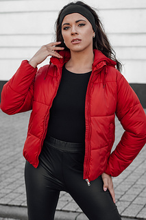 Damen Winter kurz GLAMVO Daunenjacke mit Kapuze rot Dstreet TY4619