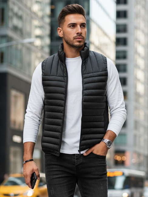 Herren Steppweste schwarz Dstreet TX5084