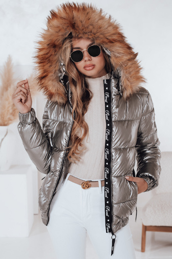 Damen Winterjacke mit Kapuze MELANI dunkelgrau Dstreet TY4486