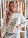 Damen Sweatshirt in Übergröße mit Teddybären MISOBEARS grau Dstreet BY1436