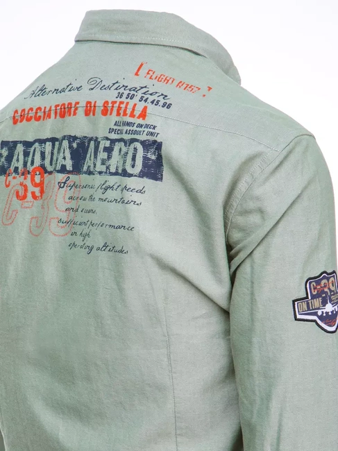 Herren Langarm Hemd Farbe Minzegrün DSTREET DX2291