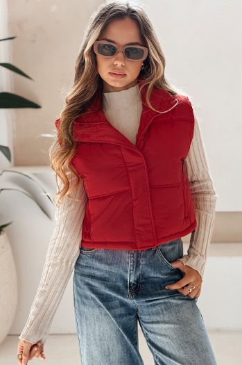 Gesteppte rote Damenweste Dstreet TY5198