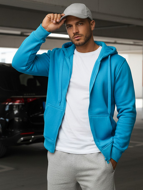 Herren Kapuzenpullover Hellblau Dstreet BX4689