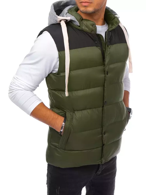 Herren Weste mit Kapuze Farbe Grün DSTREET TX3935
